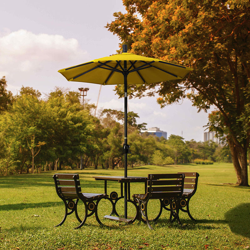 6' Round Outdoor Patio Umbrella, Aluminum with Push Button Tilt
