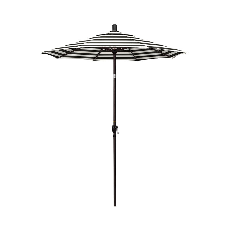 6' Round Outdoor Patio Umbrella, Aluminum with Push Button Tilt