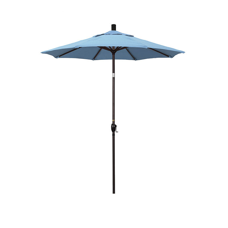 6' Round Outdoor Patio Umbrella, Aluminum with Push Button Tilt
