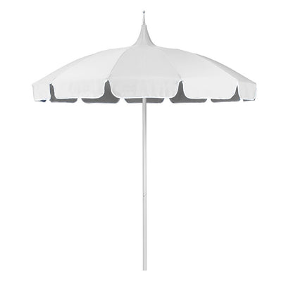 Round Solid Pagoda Outdoor Patio Umbrella, Fiberglass with Push Lift