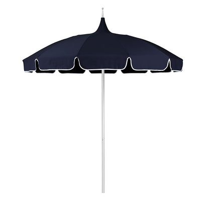 Round Solid Pagoda Outdoor Patio Umbrella, Fiberglass with Push Lift