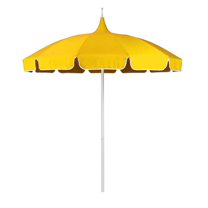 Round Solid Pagoda Outdoor Patio Umbrella, Fiberglass with Push Lift