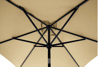 8' x 10' Rectangular Outdoor Patio Umbrella, Aluminum with Auto Tilt and Crank Lift