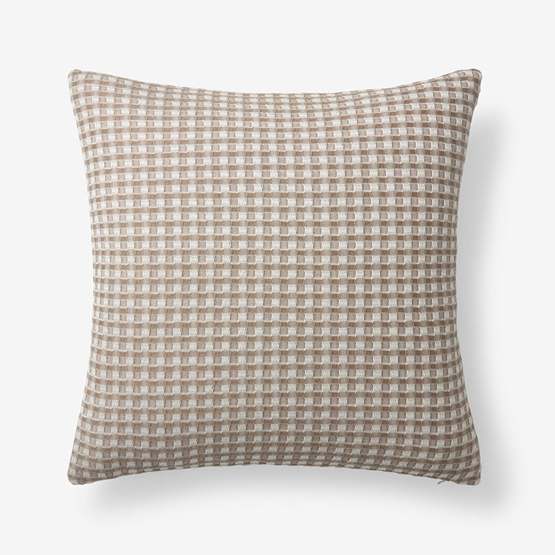 Checkered Fringe Decorative Square Pillow Cover