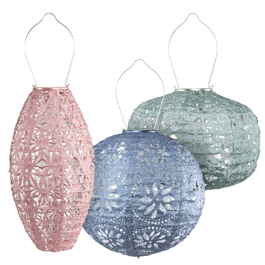 Soji Stella Pastel Solar Lanterns, Set of 3