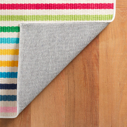 Rainbow Stripe Washable Rug