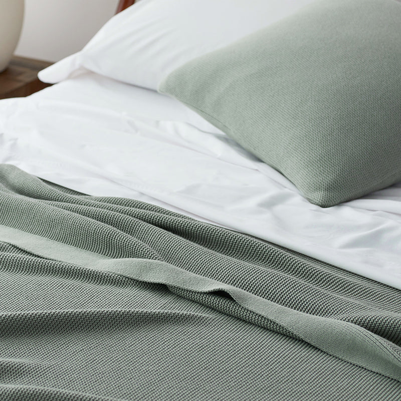 Classic All Season Breathable Cotton Knit Decorative Pillow Cover