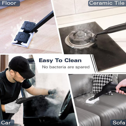 Handheld Steam Cleaner 21 Piece Set with 248 F High Temperature for Grout Floor Upholstery Car Interior and Pet Beds