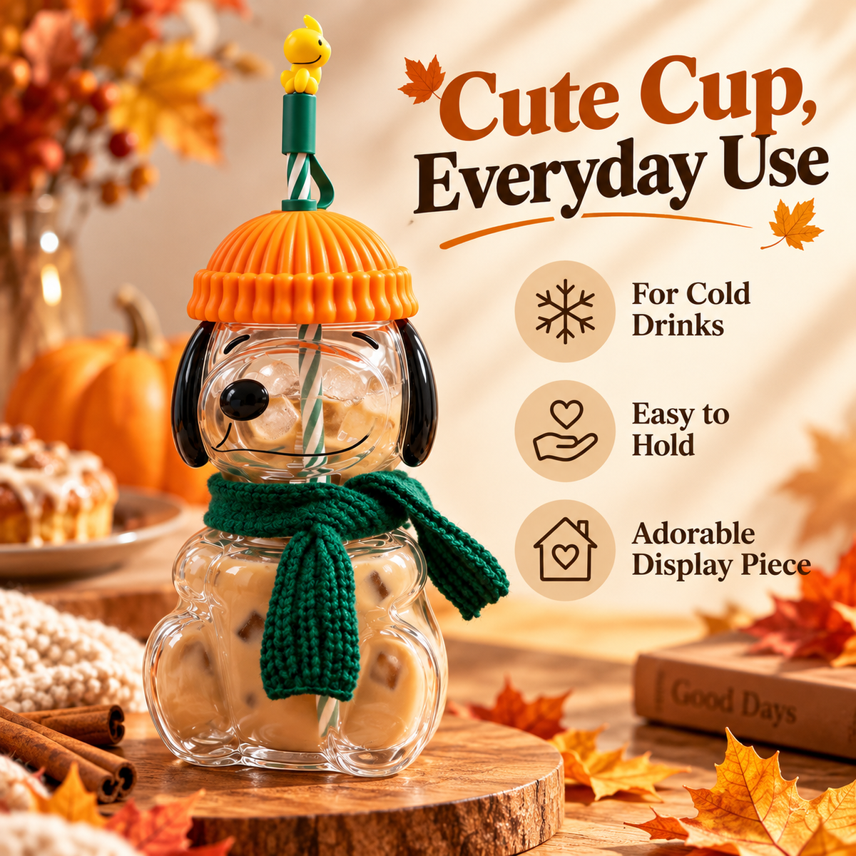 ✨Autumn Puppy Glass Tumbler🐕