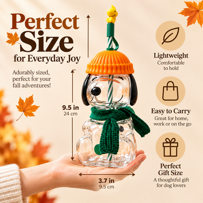 ✨Autumn Puppy Glass Tumbler🐕
