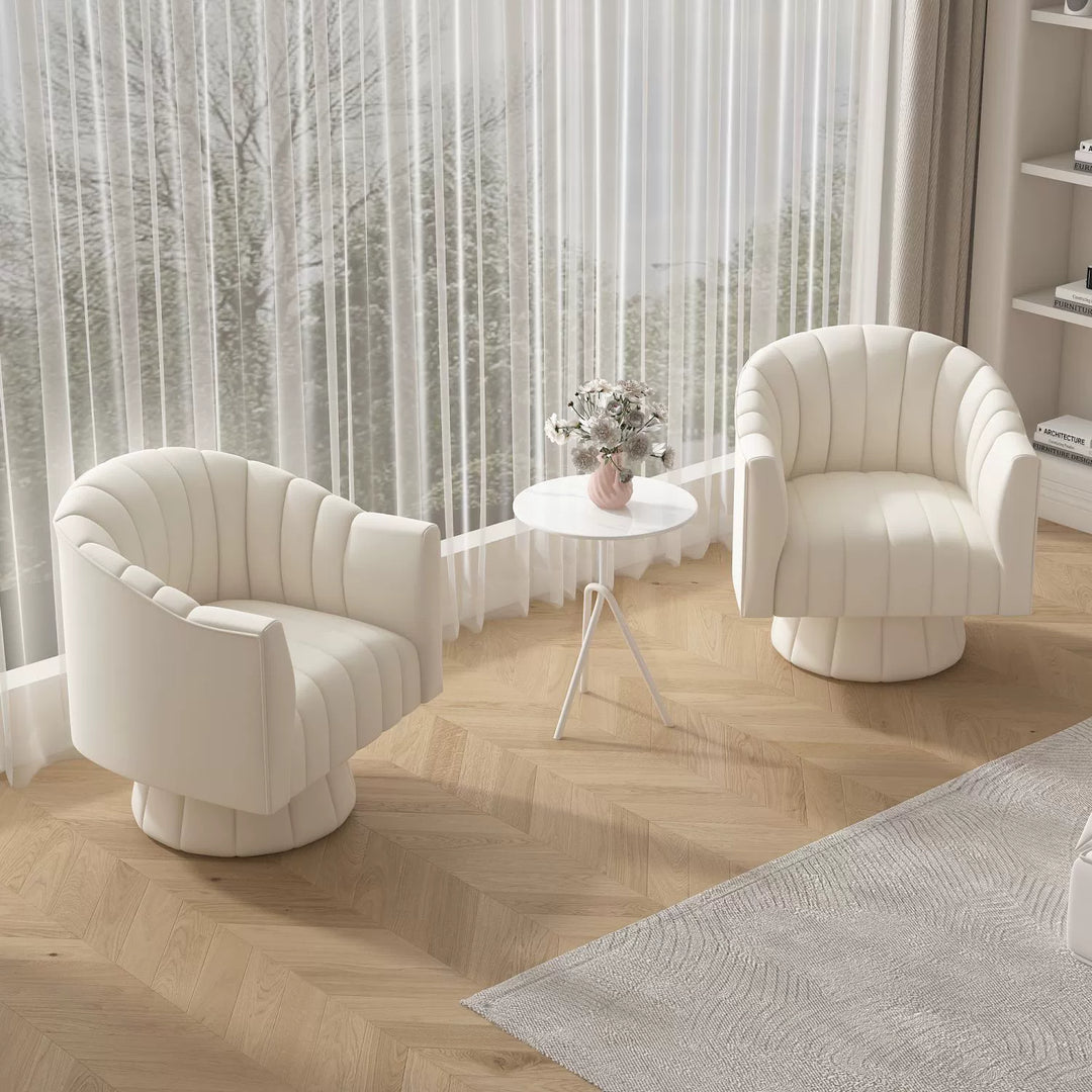 Murrow Upholstered Swivel Barrel Chair