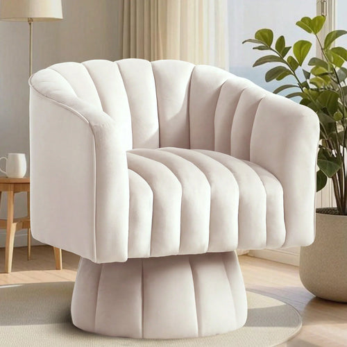 Murrow Upholstered Swivel Barrel Chair