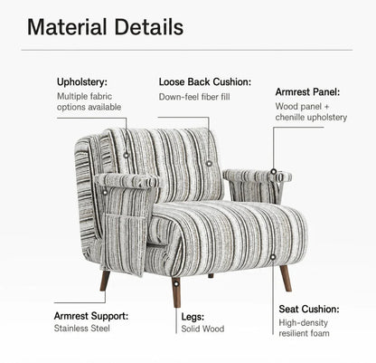 Masca Foldable Sofa Bed with Adjustable Recline & Removable Armrests
