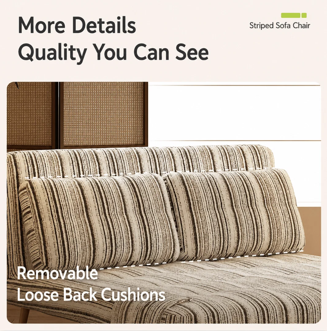 Masca Foldable Sofa Bed with Adjustable Recline & Removable Armrests