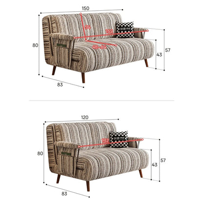 Masca Foldable Sofa Bed with Adjustable Recline & Removable Armrests
