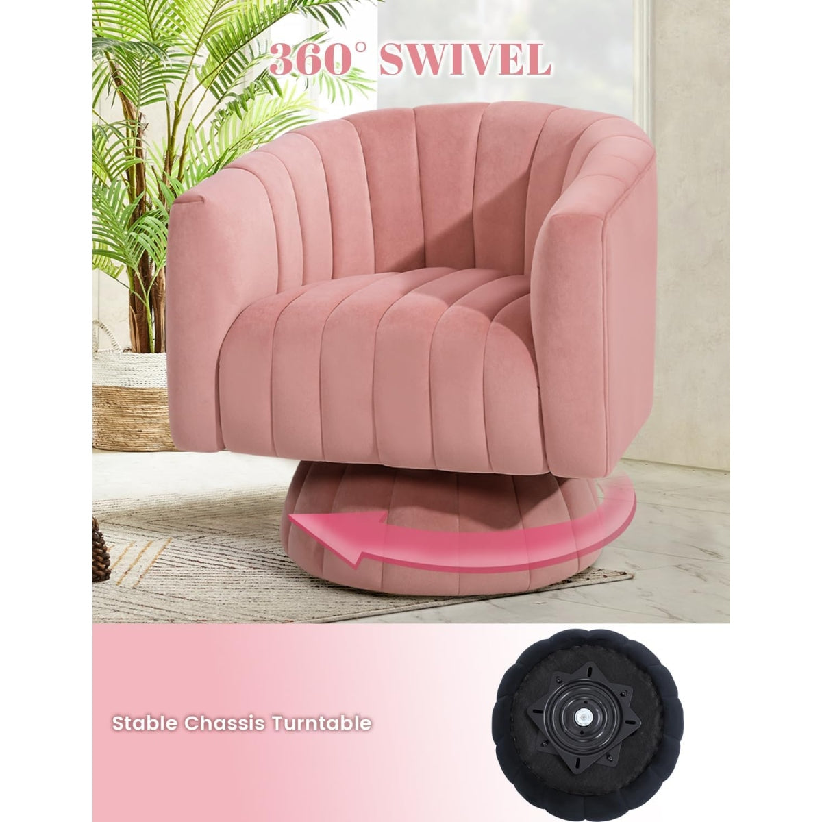 Murrow Upholstered Swivel Barrel Chair