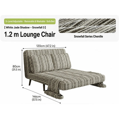 Masca Foldable Sofa Bed with Adjustable Recline & Removable Armrests