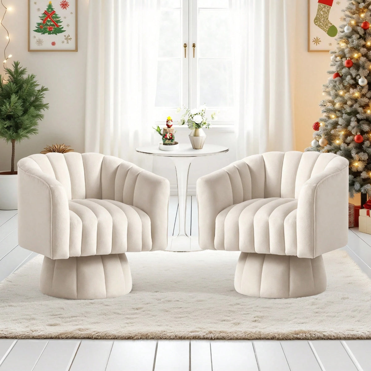 Murrow Upholstered Swivel Barrel Chair