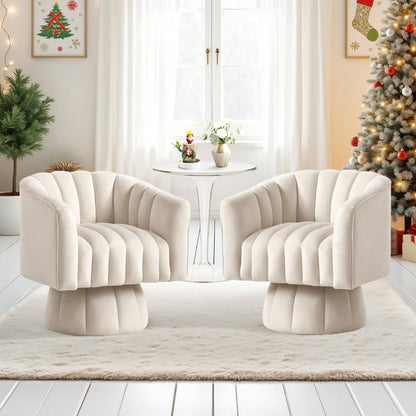 Murrow Upholstered Swivel Barrel Chair