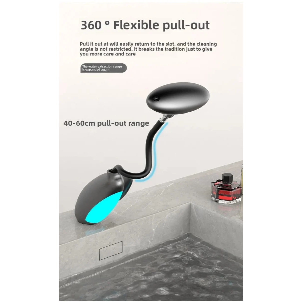 Smart LED Bathroom Faucet – 4 Water Modes, 360° Pull-Out Head