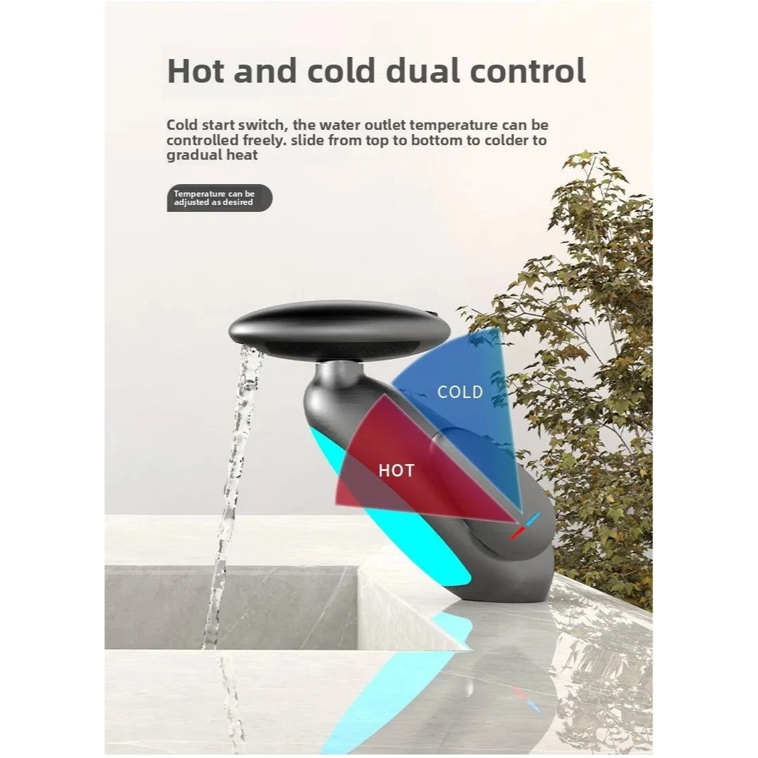 Smart LED Bathroom Faucet – 4 Water Modes, 360° Pull-Out Head